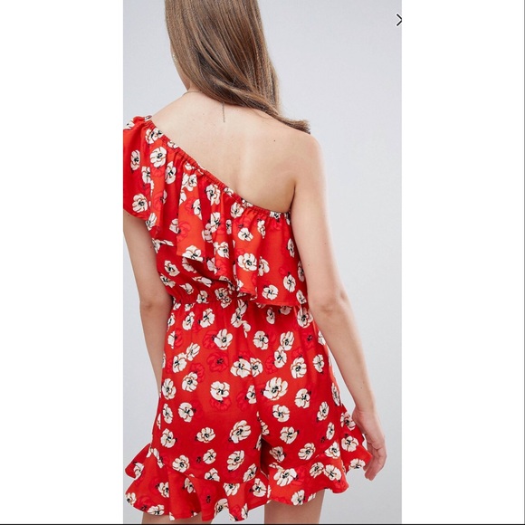 Influence one shoulder floral romper - Picture 3 of 4